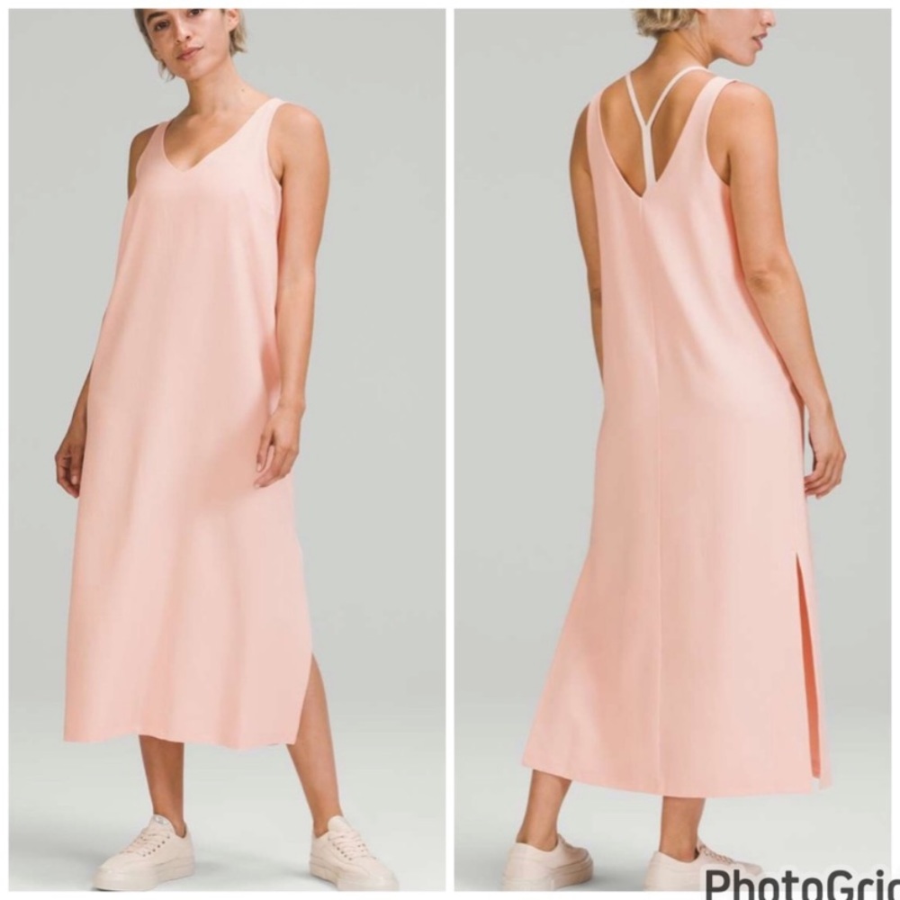 lululemon athletica Sleeveless Midi Dress in Light Peach